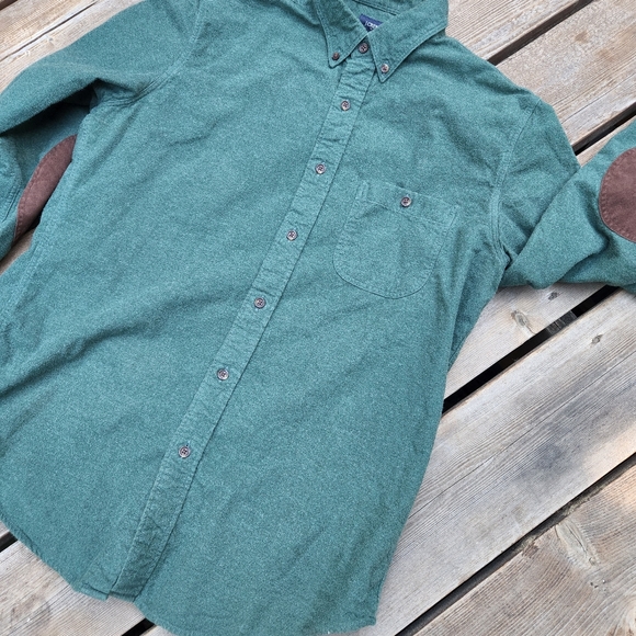 J. Crew Men's M flannel with leather elbow pads - Picture 4 of 5